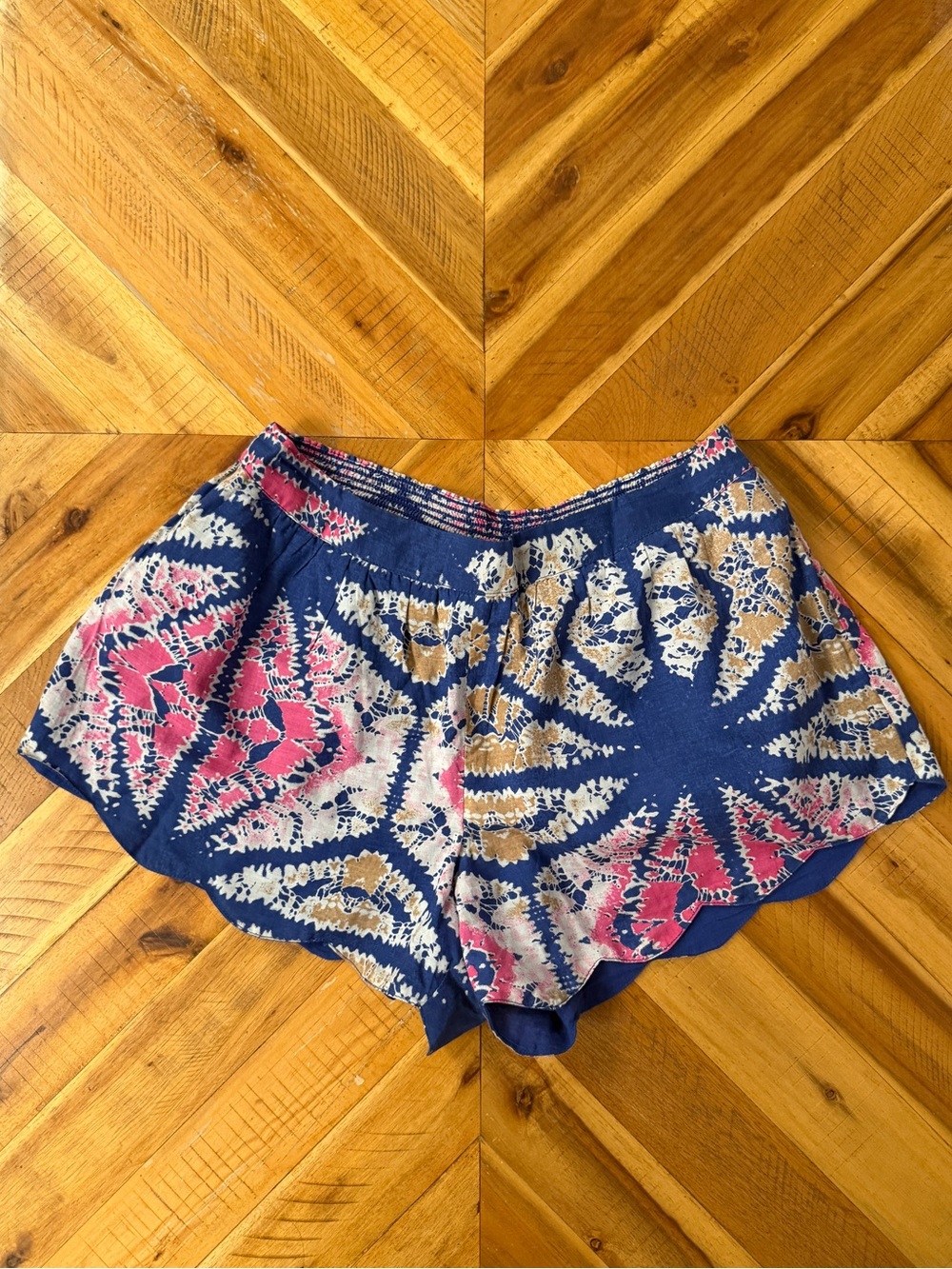 Intimately By Free People Tie-Dye Scalloped Hem Shorts